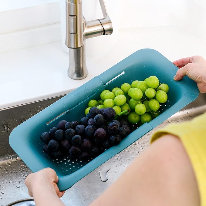 BLUE GINKGO Over the Sink Colander Strainer Basket - Image 7