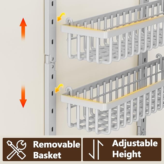 POKIPO 9 Tier Over The Door Pantry Organizer, 2 in 1 Wall Mount or Hanging - Image 5