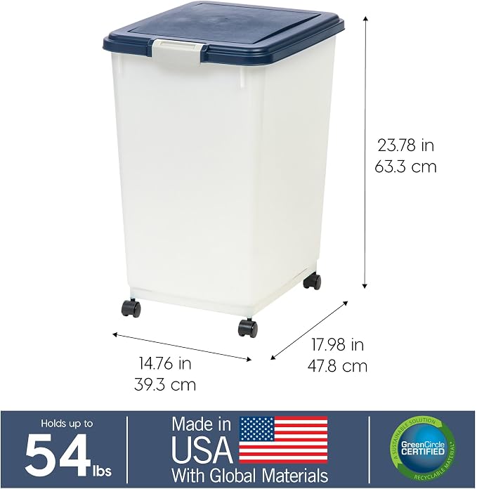 IRIS USA Dog Food Storage Container, Attachable Wheels, - Image 3