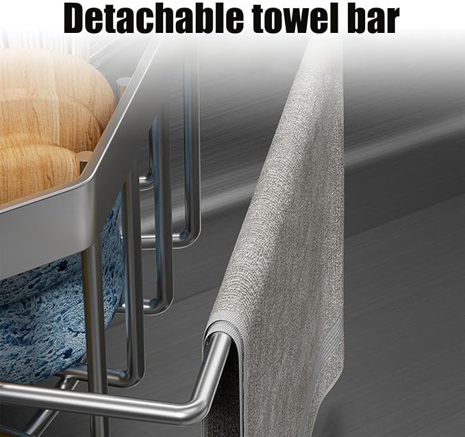 Corner Sink Organizer, Self-Adhesive Kitchen Storage Rack - Image 6
