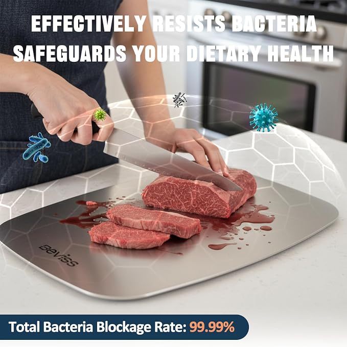 Real 100% Pure Titanium Cutting Board Non-Toxic Set of 3 - Image 6