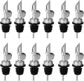 12PCS Weighted Liquor Bottle Pourers, Auto Flip Olive Oil Spout, Stainless by BALTRE