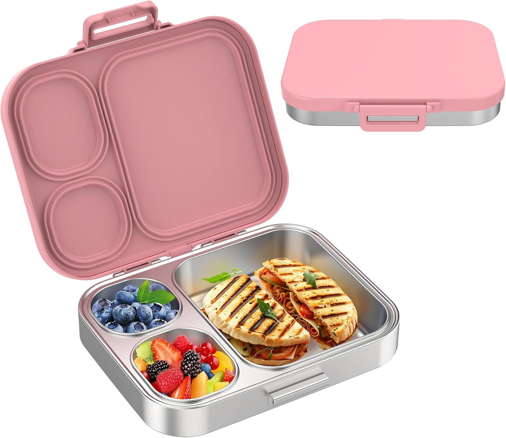 Stainless Steel Bento Lunch Box for Kids | 3-Compartment Lunch Box