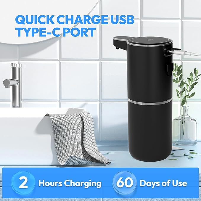 2 Pack Automatic Soap Dispenser Touchless, Liquid Hand Soap Dispenser 12.8oz - Image 6