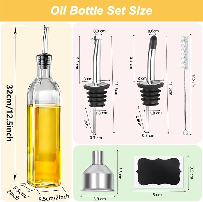 Olive Oil Dispenser Bottle, Oil and Vinegar Dispenser Set - Image 2