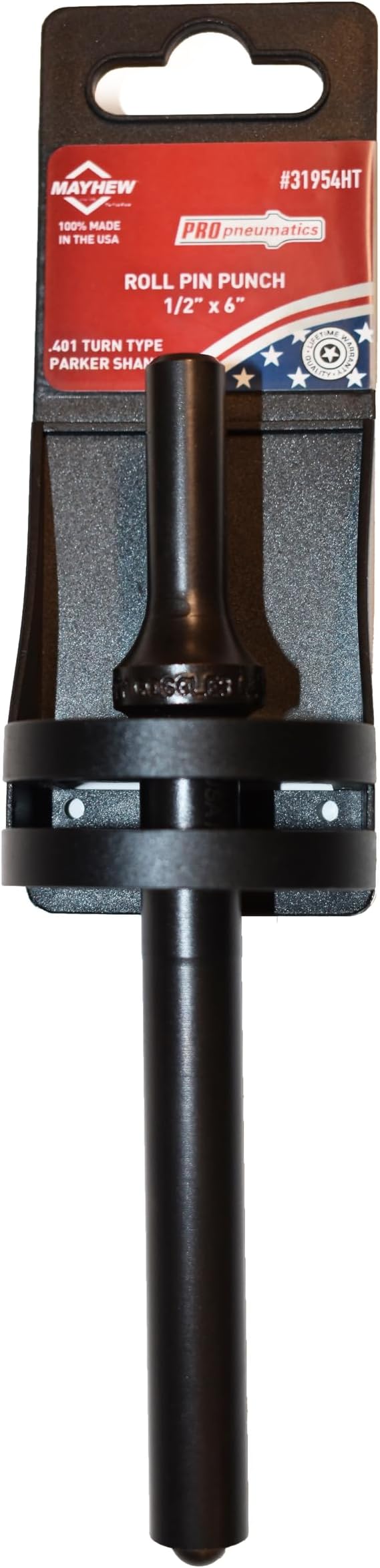 Mayhew Tools 31954HT Pneumatic Roll Pin Punch, 1/2" x 6" Hang Tag by Mayhew