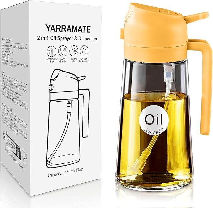YARRAMATE 16oz/470ml Glass Olive Oil Sprayer by YARRAMATE