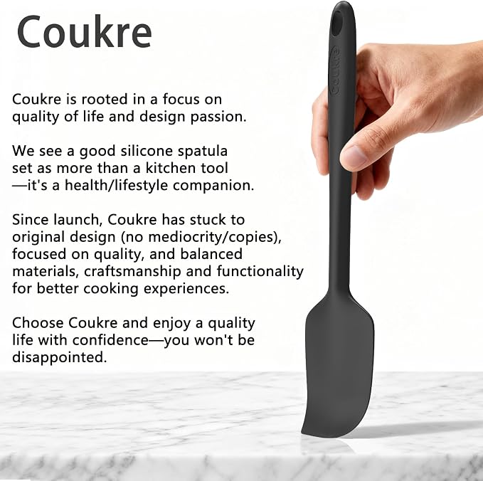 Coukre Silicone Spatula Set of 5, High Temperature Resistant, Food Grade - Image 6