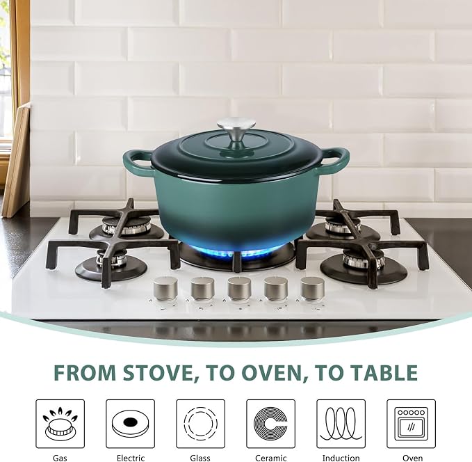 E-far 3 Qt Enameled Cast Iron Dutch Oven - Image 4