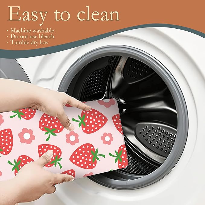 Pink Strawberry Dish Drying Rack Mat - Image 5