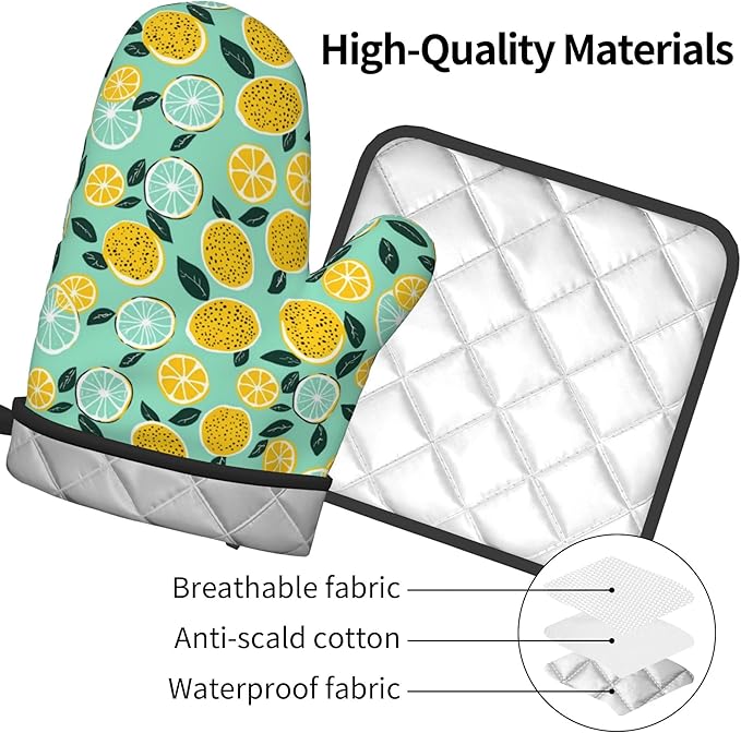 Lemon Pot Holders and Oven Mitts - Image 4