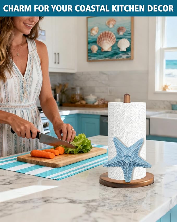 Starfish Paper Towel Holder, Coastal Beach Ocean Decor - Image 7