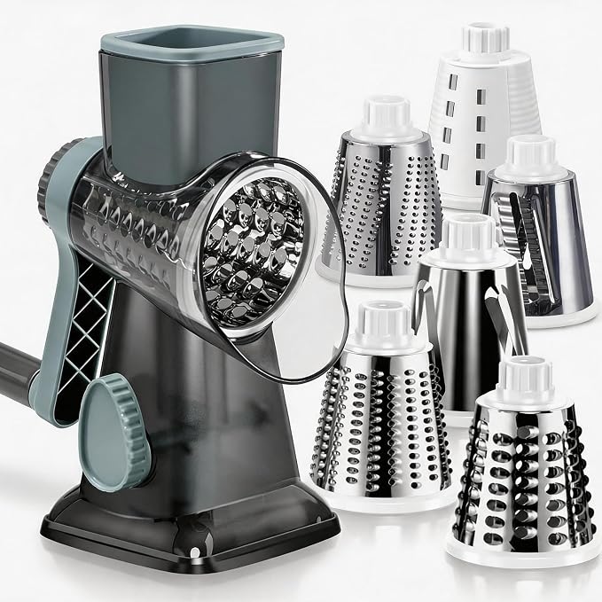 KEOUKE Rotary Cheese Grater Pro 6 in 1 by KEOUKE