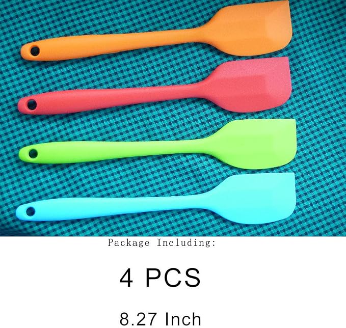 zYoung 4 Pcs Silicone Spatulas, Rubber Spatula Heat Resistant Seamless One - Image 2