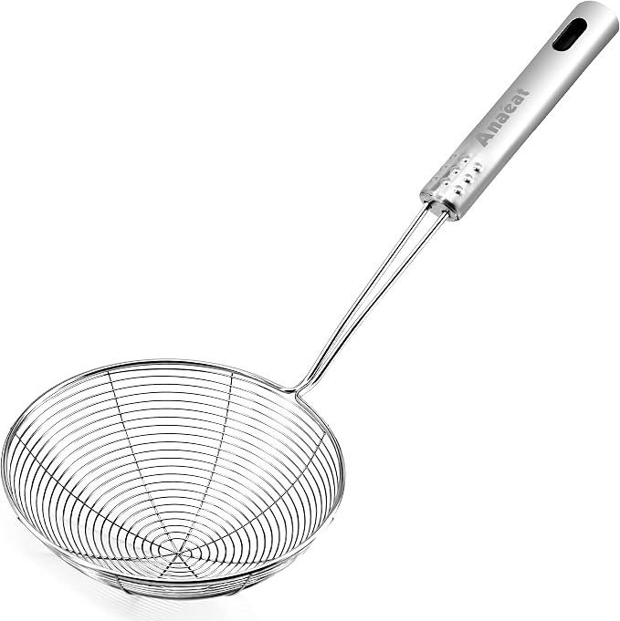 Anaeat 5.3" Stainless Steel Spider Skimmer, Professional Kitchen Pasta Strainer by Anaeat