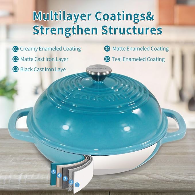 Enameled Cast Iron Bread Oven, 6 Quart Dutch Oven - Image 4