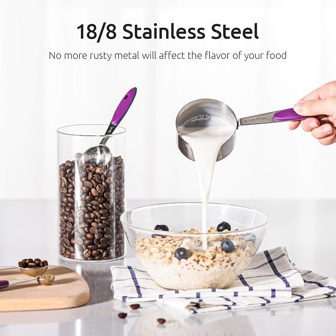 U-Taste 10 Piece Measuring Cups and Spoons Set in 18/8 Stainless Steel - Image 3