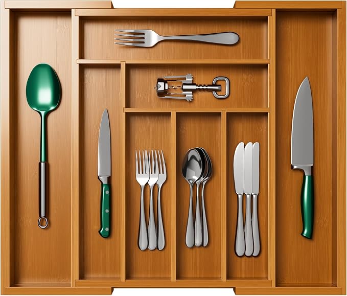 Pipishell Bamboo Expandable Drawer Organizer - Image 7