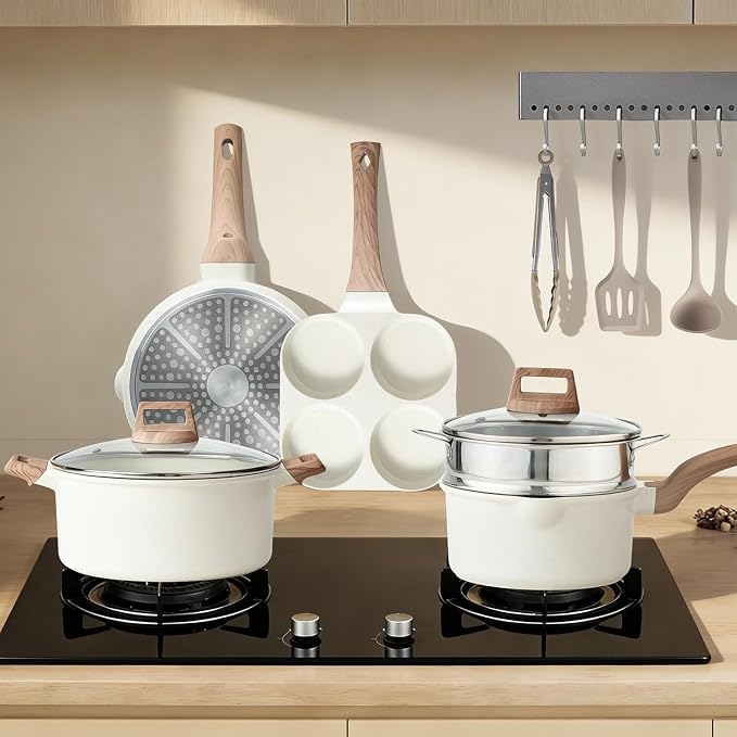 25 Pcs Pots and Pans Set, Nonstick & Non-Toxic Healthy Pots and Pans, - Image 8