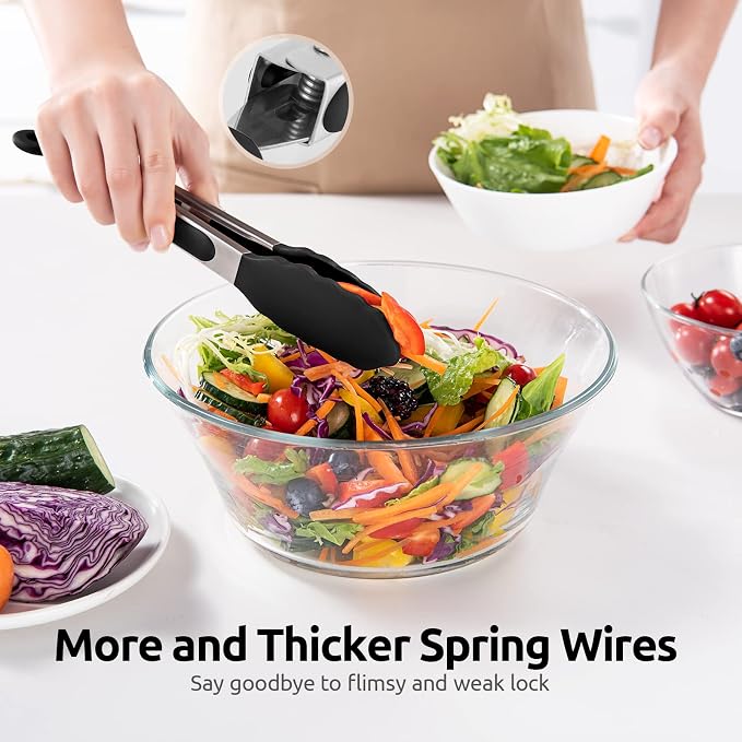 600ºF Heat Resistant Kitchen Tongs: U-Taste 9 inch Silicone Cooking Tong - Image 8