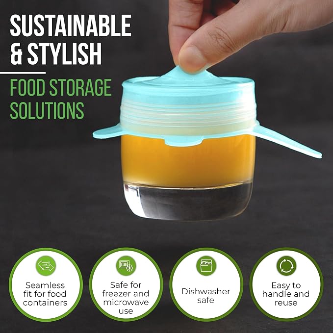 Reusable Silicone Stretch Lids for Food Storage in Fridge - Image 7