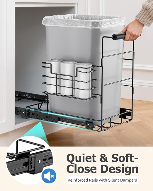 Bulado Pull Out Trash Can Under Cabinet, Under Sink Trash Can Kit - Image 7