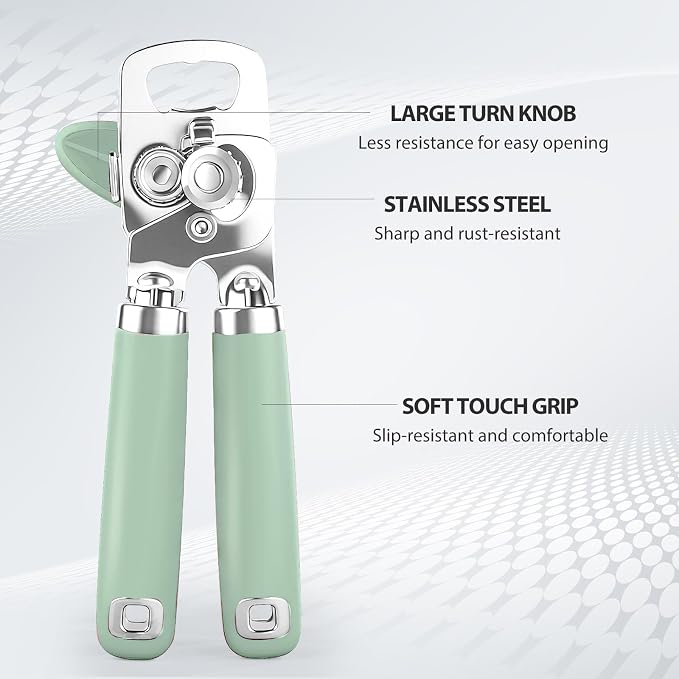 Safring Can Opener Manual, Heavy Duty Stainless Steel Smooth Edge Can Opener - Image 3