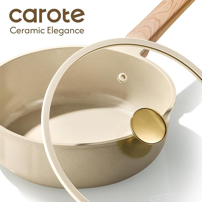CAROTE 14Pcs Pots and Pans Set Non stick, Ceramic Cookware Set, Non-toxic - Image 5