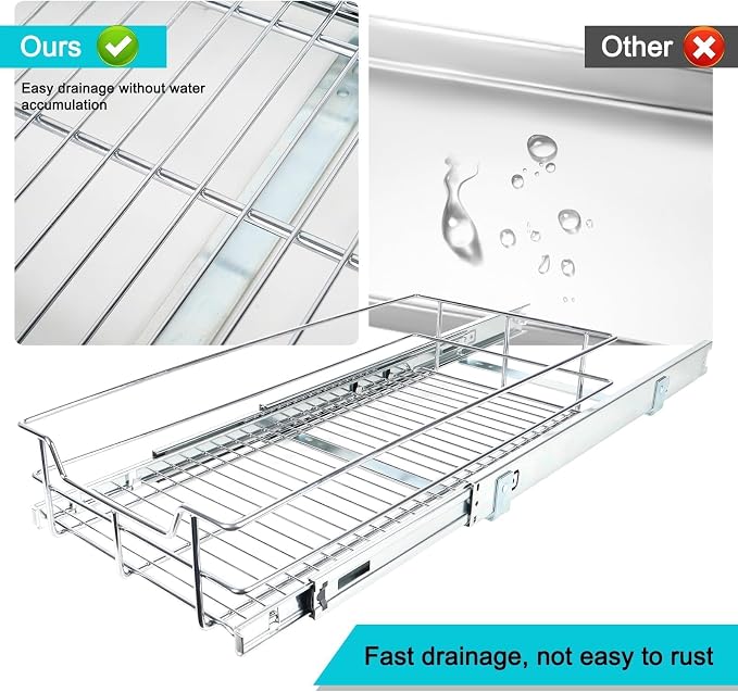 Pull Out Cabinet Organizer 17" W X 22" D, Slide Out Drawers - Image 7