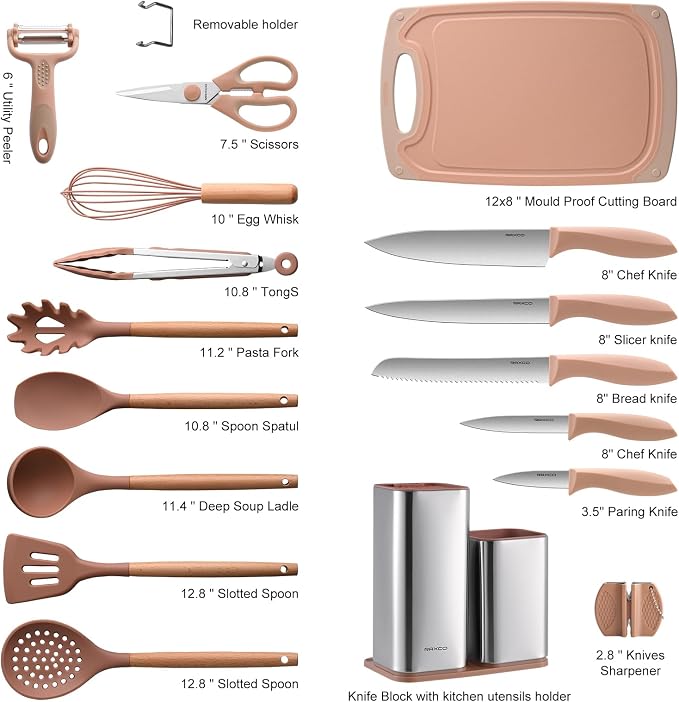 RAXCO Utensil Sets, 18-Piece Silicone Cooking Utensils and Kitchen Accessories - Image 7