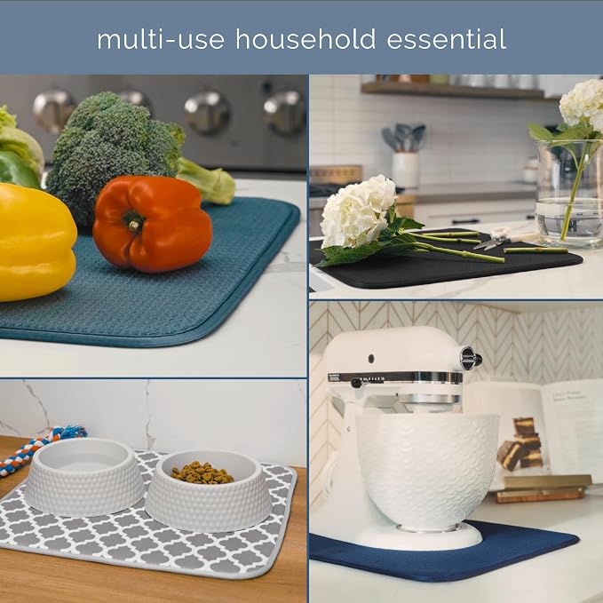 S&T INC. Dish Drying Mat XL, 18” x 24”, Absorbent Microfiber Kitchen Counter Mat - Image 7