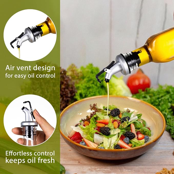 YEBODA 8oz Clear Glass Olive Oil Dispenser Bottles, and Vinegar Cruet Bottle - Image 3