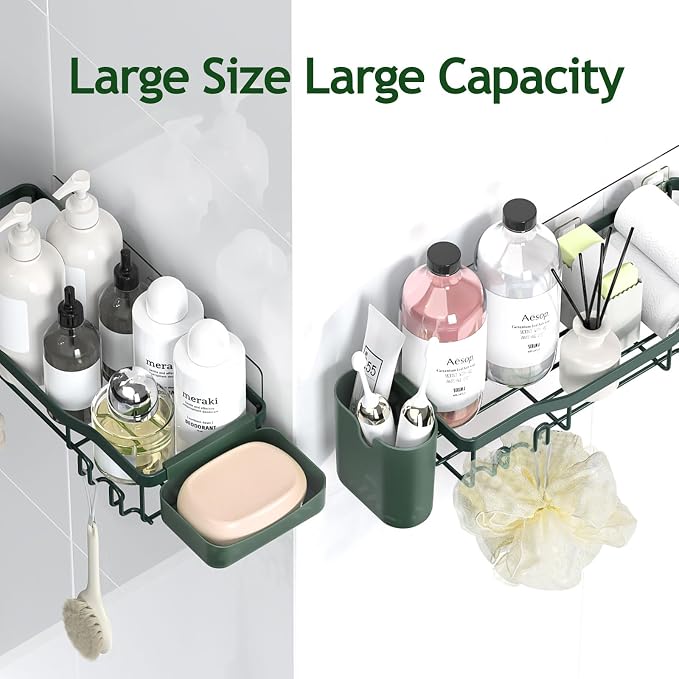 NESOMI Shower Caddy Adhesive Shower Organizer 8-Pack, Rustproof Stainless Steel - Image 9