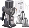 Rotary Cheese Grater with Handle Kitchen Shredder Slicer Grater Slicer Ice by Ziweaye