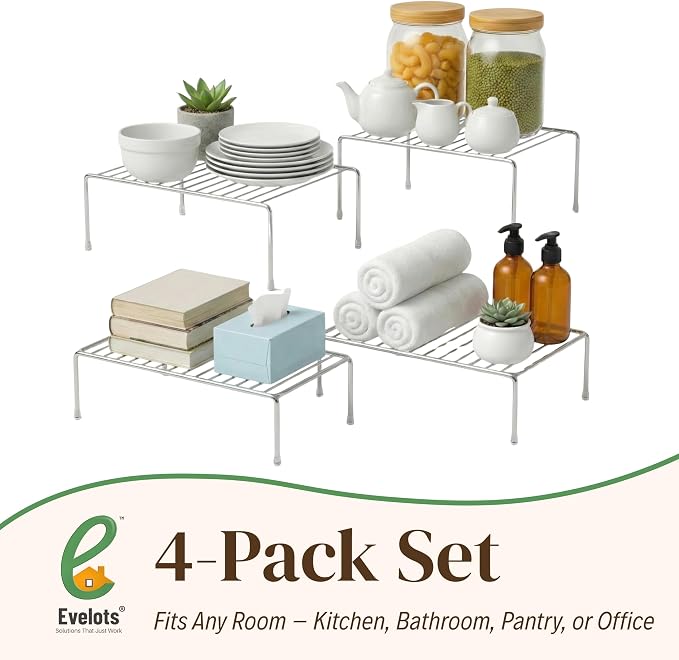 Evelots Kitchen Cabinet Wire Shelf Organizer/Rack - Image 7