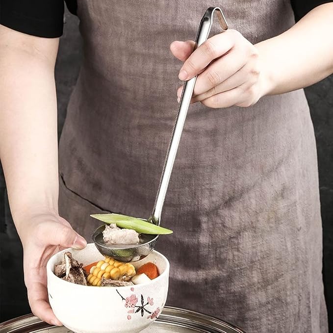 Stainless Steel Hooked Handle Ladle Set - Image 2