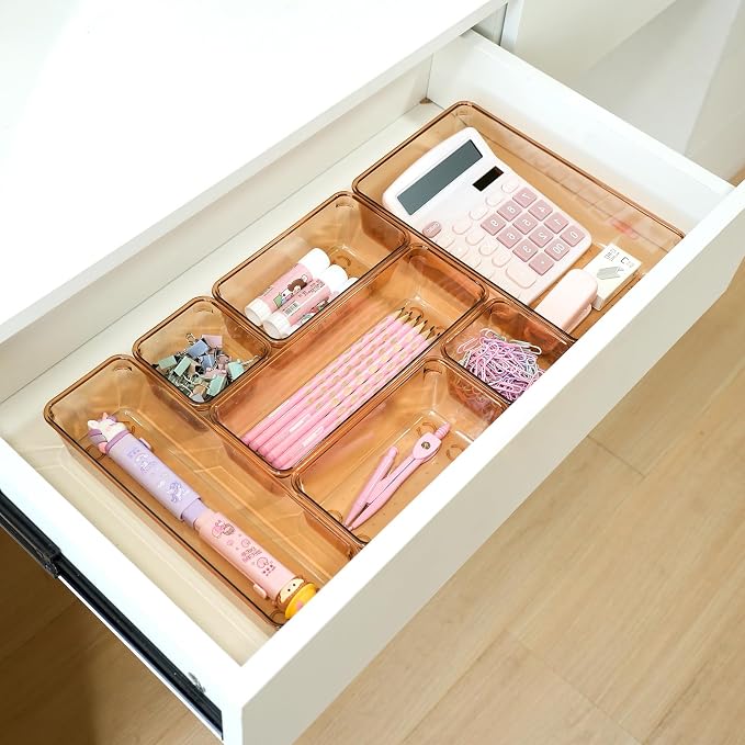 Coffee Acrylic Drawer Organizers Set Storage - Image 7
