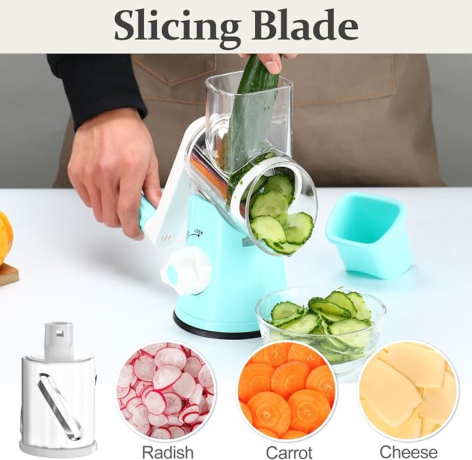 Cambom Rotary Cheese Grater Hand Crank Cheese Shredder - Image 4