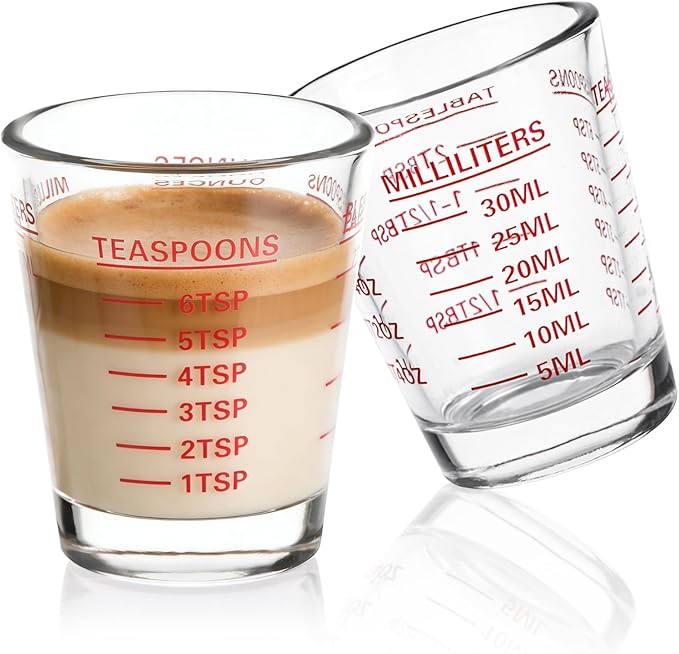 SAIAOKJ Shot Glasses Measuring Cup Set 2PACK Espresso Shot Glasses Liquid Heavy by SAIAOKJ