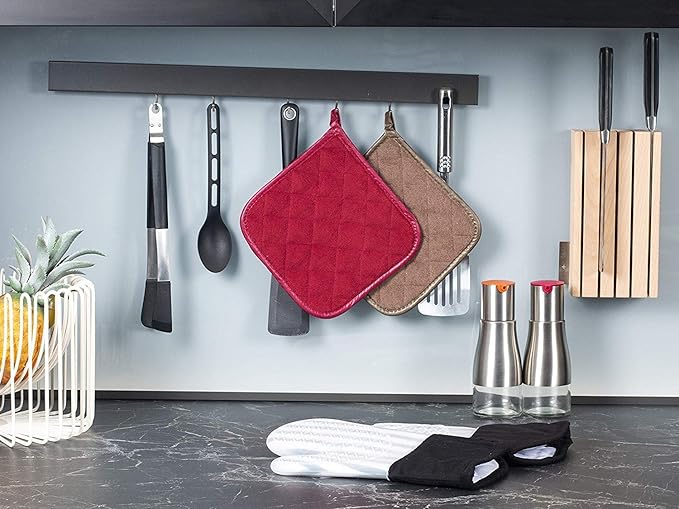 Joyhalo 4 Pack Pot Holders for Kitchen, Cotton Oven Holder - Image 4
