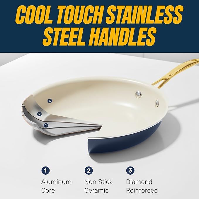 Gotham Steel 12 Pc Ceramic Cookware Set Nonstick, Ceramic Pots and Pans Set Non - Image 6