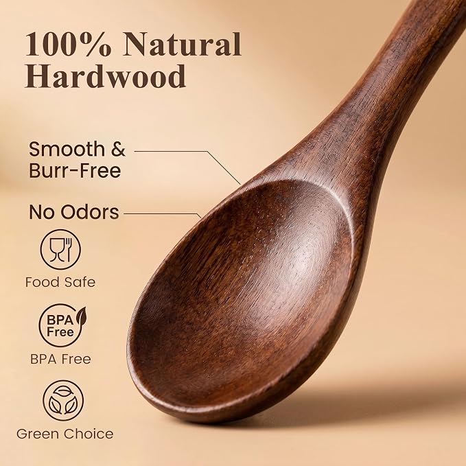 HANSGO 6PCS Wooden Spoons for Eating, 6 Inch Small Wooden Spoons for Honey - Image 6
