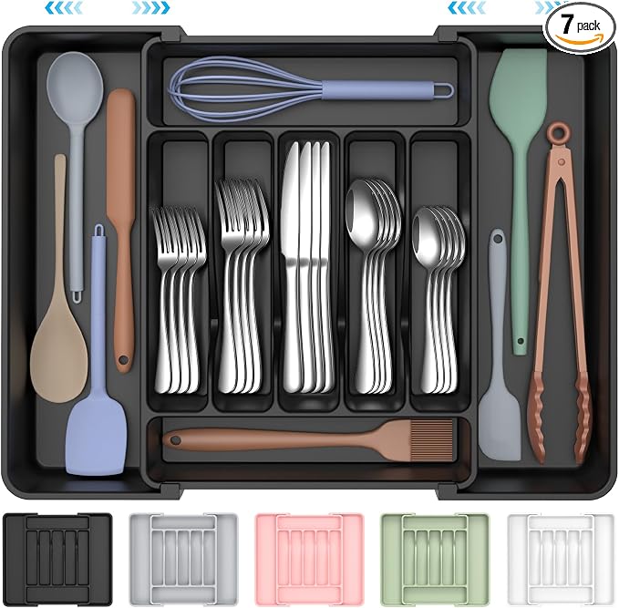 ukeetap Extra Large Expandable Silverware Organizer, BPA-Free Food-Safe Cutlery by ukeetap