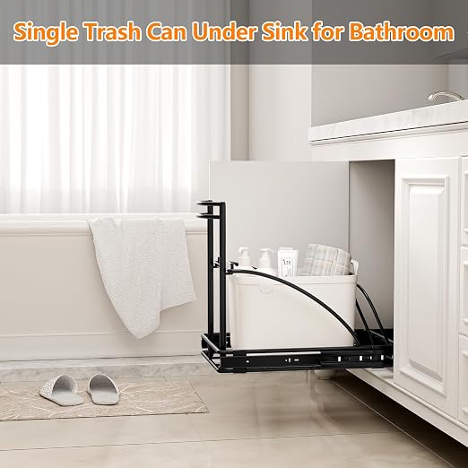 ANASTA Single Pull Out Trash Can Under Cabinet 7-13 Gal, Heavy Duty Under Sink - Image 4