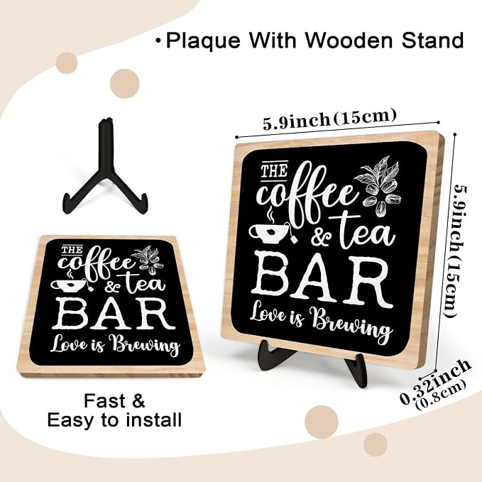 Coffee Bar Plaque, Vintage Desk Decor - Image 3