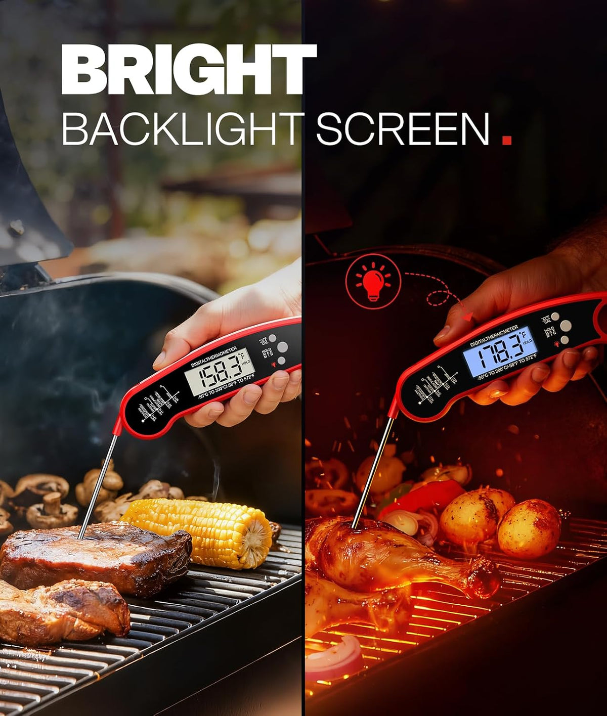 Meat Thermometer Digital, 1-2 Sec Instant Read, Stocking Stuffers for
