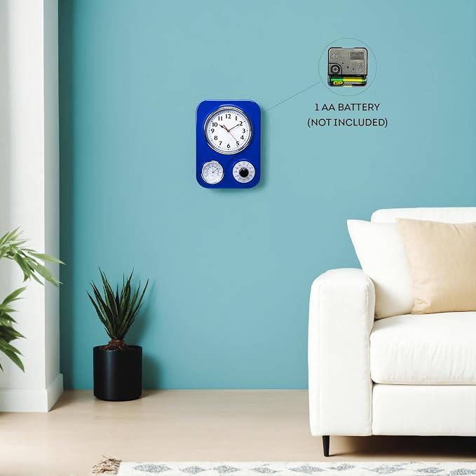 Lily's Home - 9.5 Inch x 12.5 Inch- Retro Kitchen Wall Clock, Vintage Wall Clock - Image 5