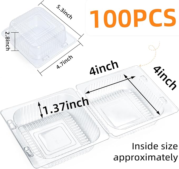 Evnlo 100 Count Clear Plastic Containers - Image 3