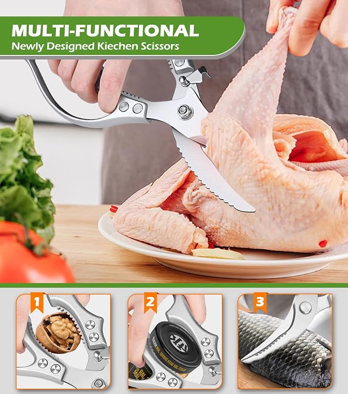 Poultry Shears – Heavy Duty Kitchen Shears & Multipurpose Kitchen Scissors - Image 3