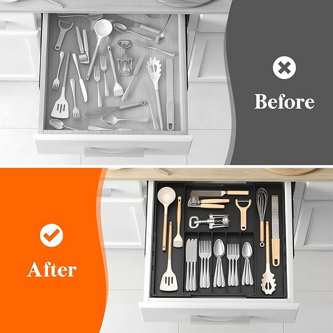 Lifewit Silverware Drawer Organizer, Expandable BPA Free Utensil Tray - Image 8